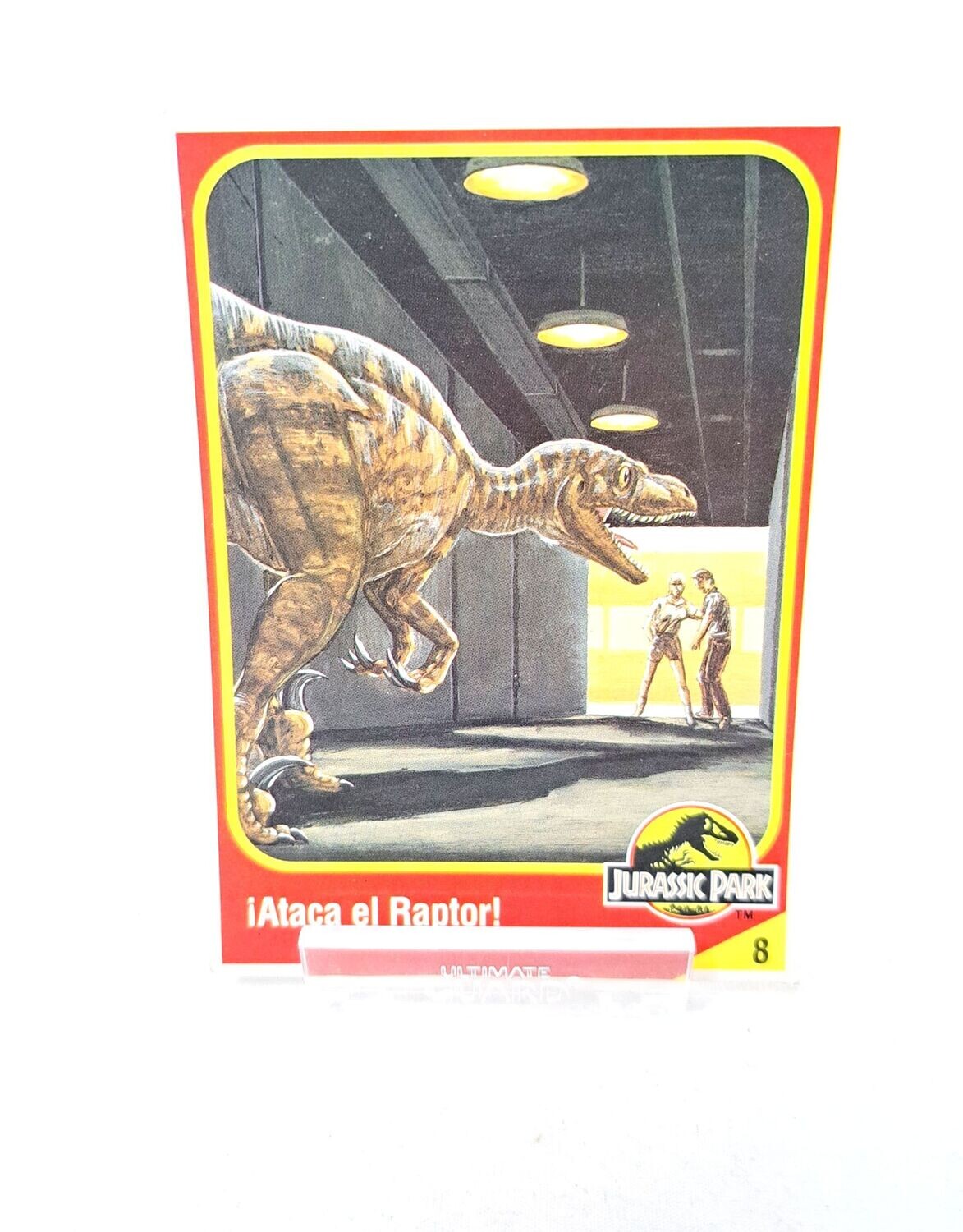 Kenner Jurassic Park 1993 Velociraptor Sammelkarte Nr. 8 Filmkarte sehr selten