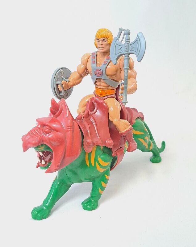 Mattel Masters of the Universe Vintage He-Man Malaysia + Battle Cat komplett