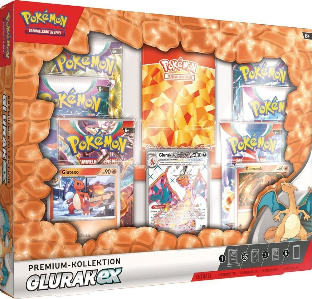 Pokémon TCG Glurak ex Sammelkartenspiel Deutsch Premium Kollektion
