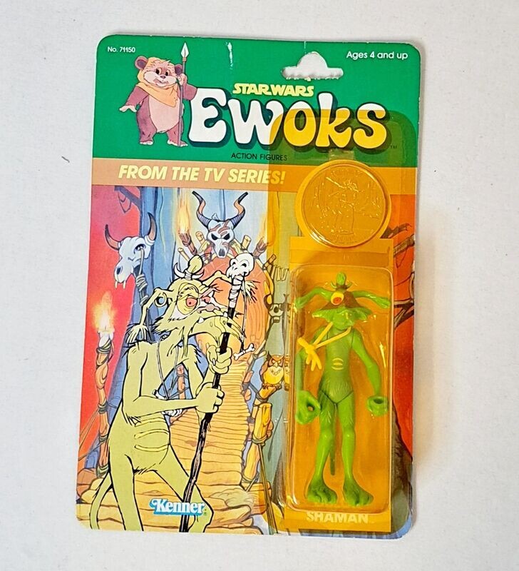 Kenner Star Wars Ewoks Dulok Shaman Vintage Figur Coin MOC OVP