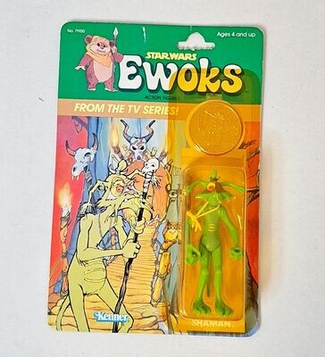 Kenner Star Wars Ewoks Dulok Shaman Vintage Figur Coin MOC OVP