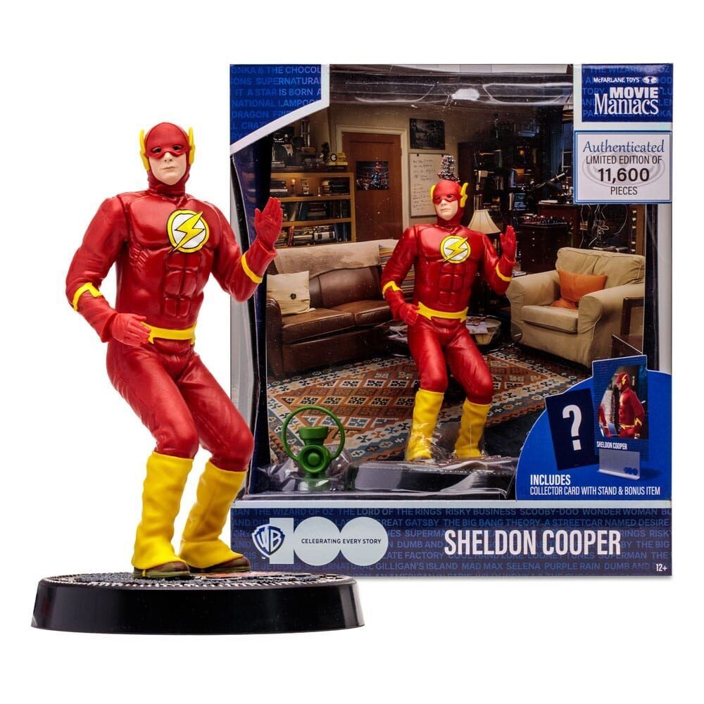 McFarlane Toys Big Bang Theory Movie Maniacs Sheldon Flash 15 cm Figur
