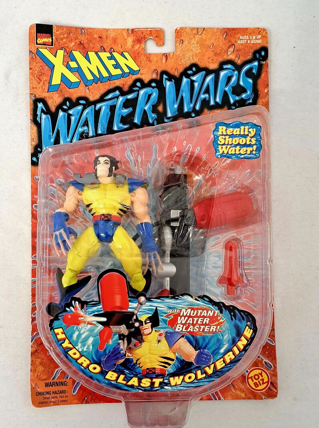 ToyBiz X-Men Hydro Blast Wolverine Water Wars 1997 MOC NEU & OVP