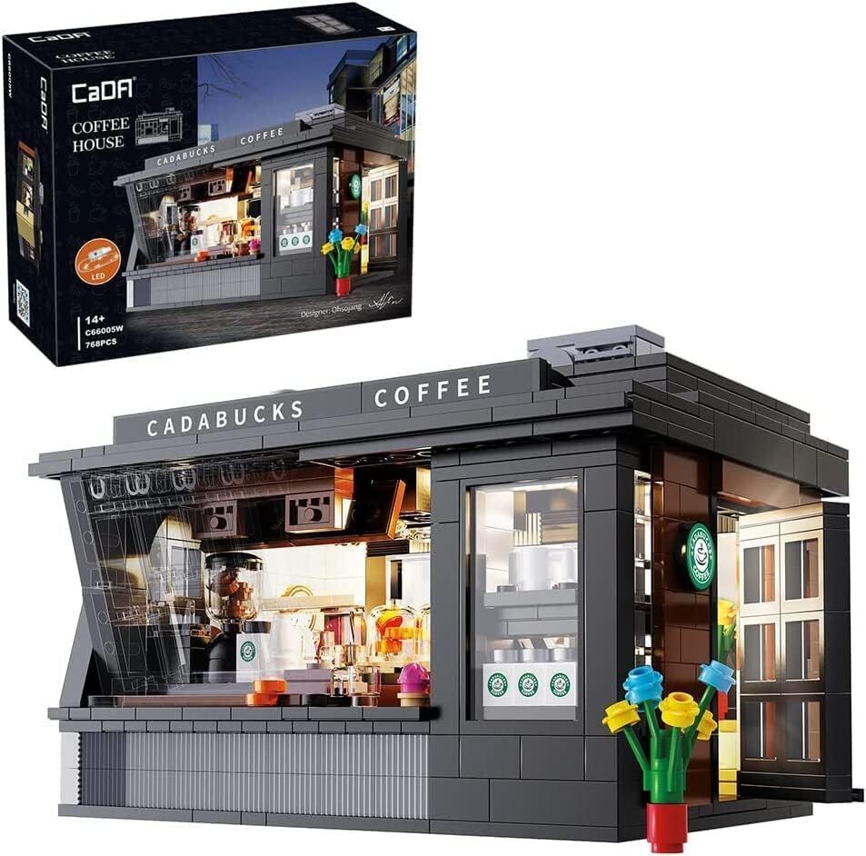 CaDA C66005W Coffee House Kaffee Shop Haus (768 Teile) LED Beleuchtung