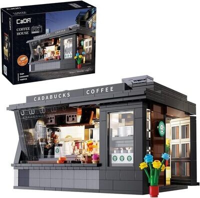CaDA C66005W Coffee House Kaffee Shop Haus (768 Teile) LED Beleuchtung