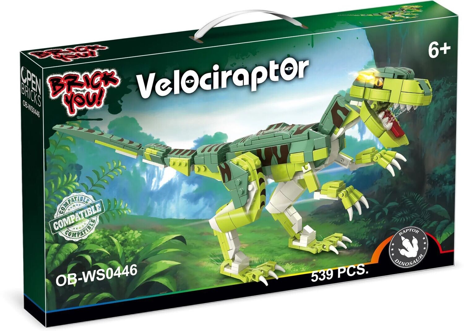 OPEN-BRICKS - OB-WS0446 Dinosauerier Velociraptor 539 Teile Klemmbausteine