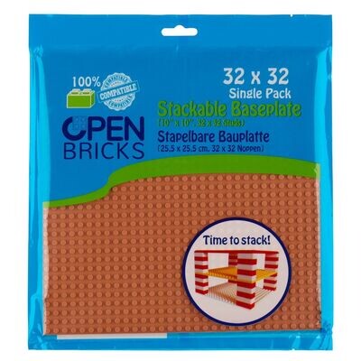 OPEN BRICKS Baseplate Bauplatte 32x32 Noppen hellbraun