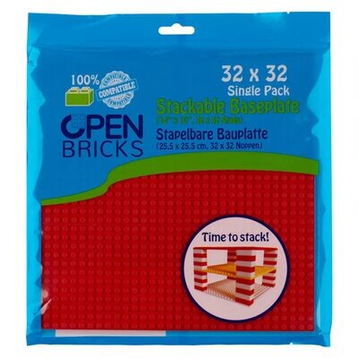 OPEN BRICKS Baseplate Bauplatte 32x32 Noppen rot