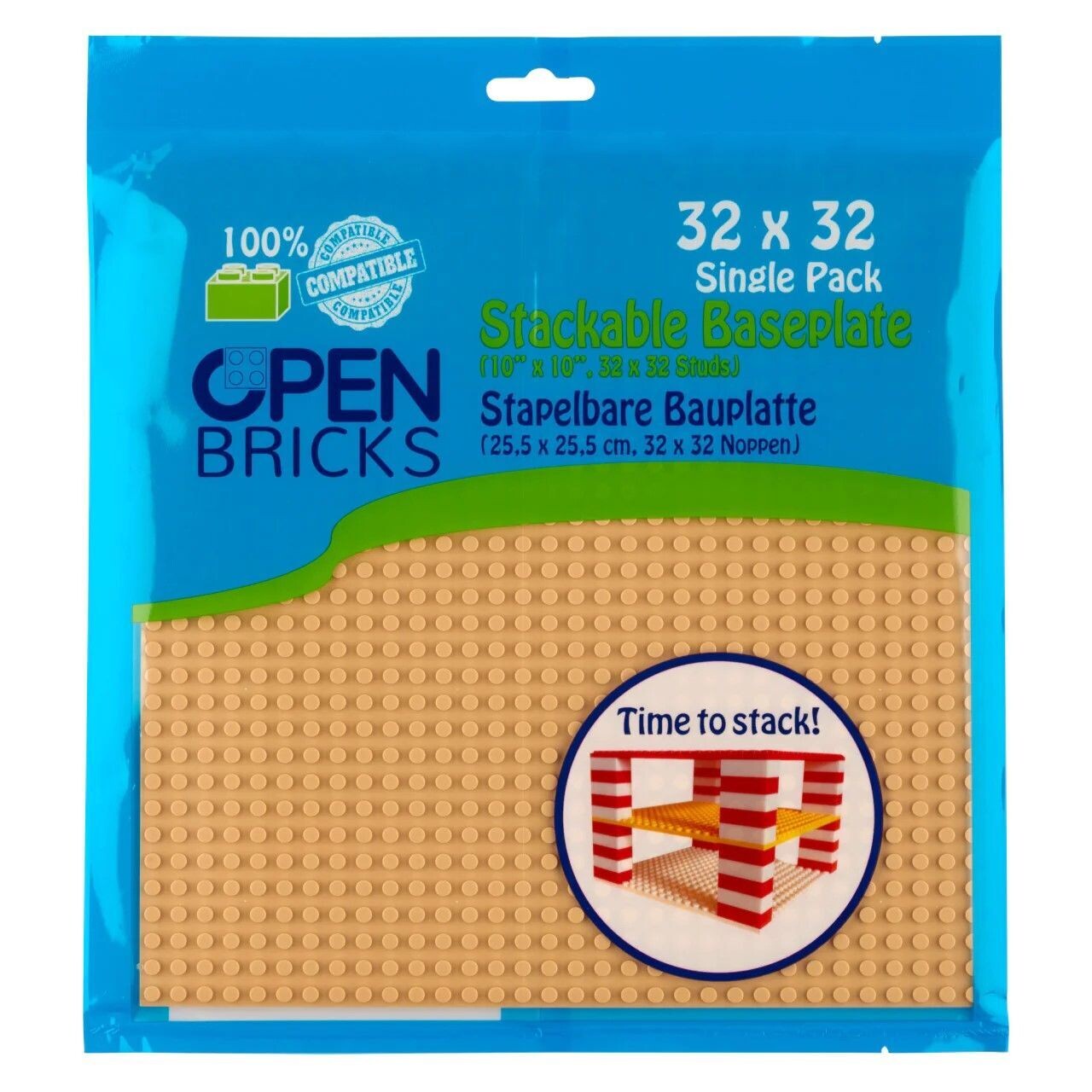 OPEN BRICKS Baseplate Bauplatte 32x32 Noppen sand Wüste