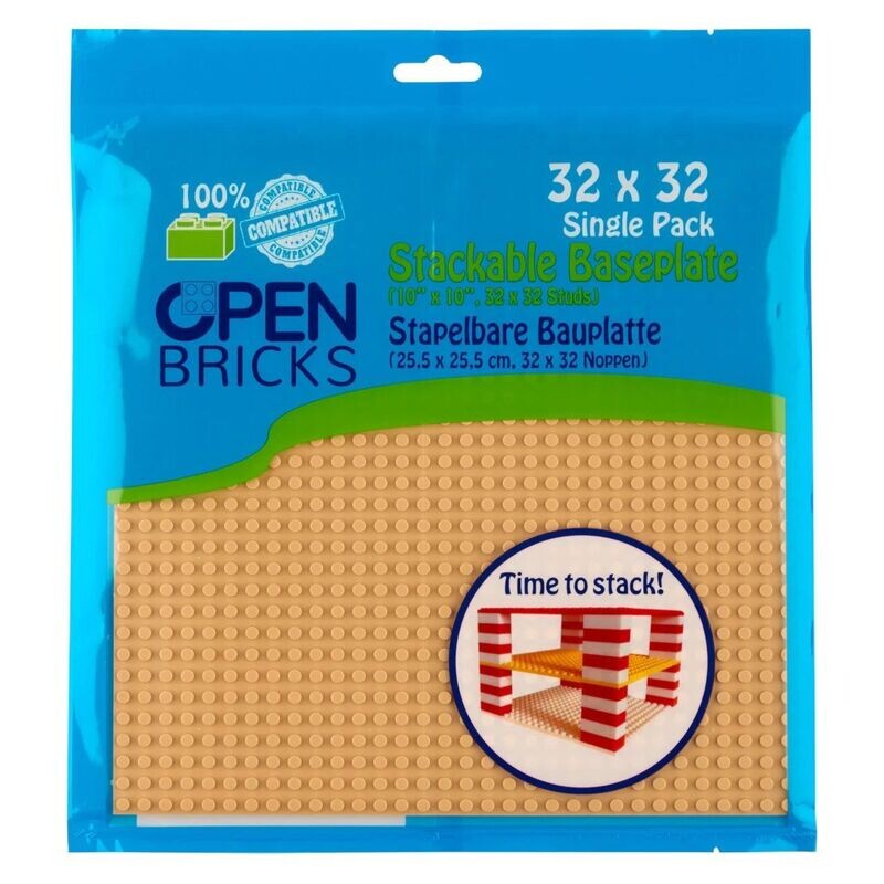 OPEN BRICKS Baseplate Bauplatte 32x32 Noppen sand Wüste