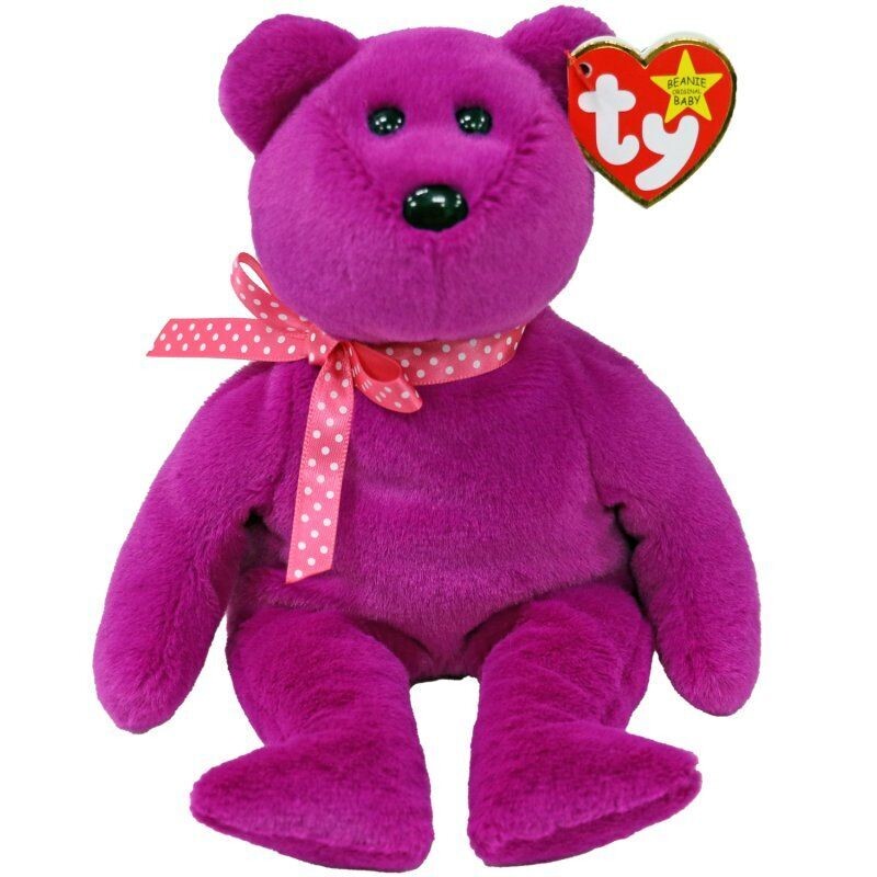 TY Beanie Baby Boo - Magenta II Bear Bär - Plüschfigur ca. 15 cm