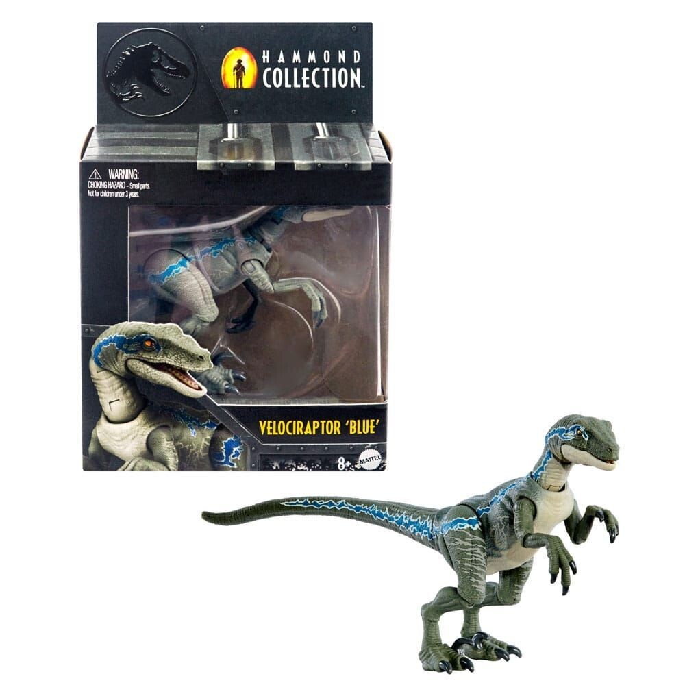 Mattel Jurassic Park Hammond Collection Velociraptor Blue Actionfigur