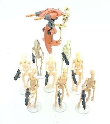 Hasbro Star Wars 9x Battle Droids 3,75" Actionfiguren + Stap Sammlung lose !