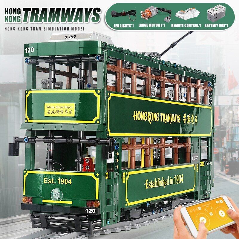Mould King Strassenbahn Hong Kong (App) Schienen 2528 Teile NEU & OVP !