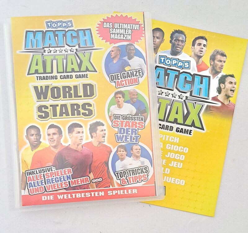 Topps Match Attax World Stars KOMPLETT Club100 Messi Ronaldo Sammelmappe !