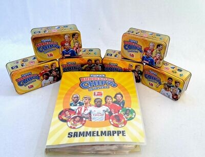 Topps Bundesliga Chipz 2010/11 Sammelmappe KOMPLETT inkl. Limitierte Auflage Tin