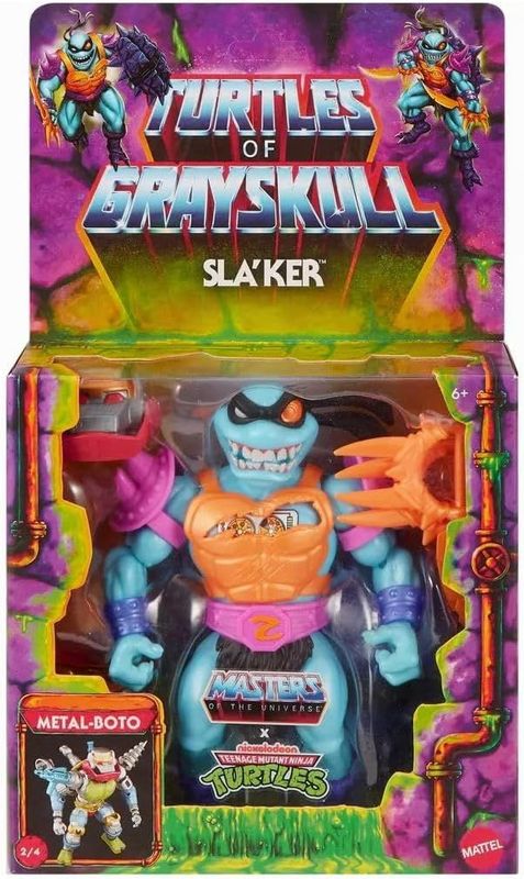 MOTU X TMNT Turtles of Grayskull Sla´ker Actionfigur 14 cm MISB NEU OVP !