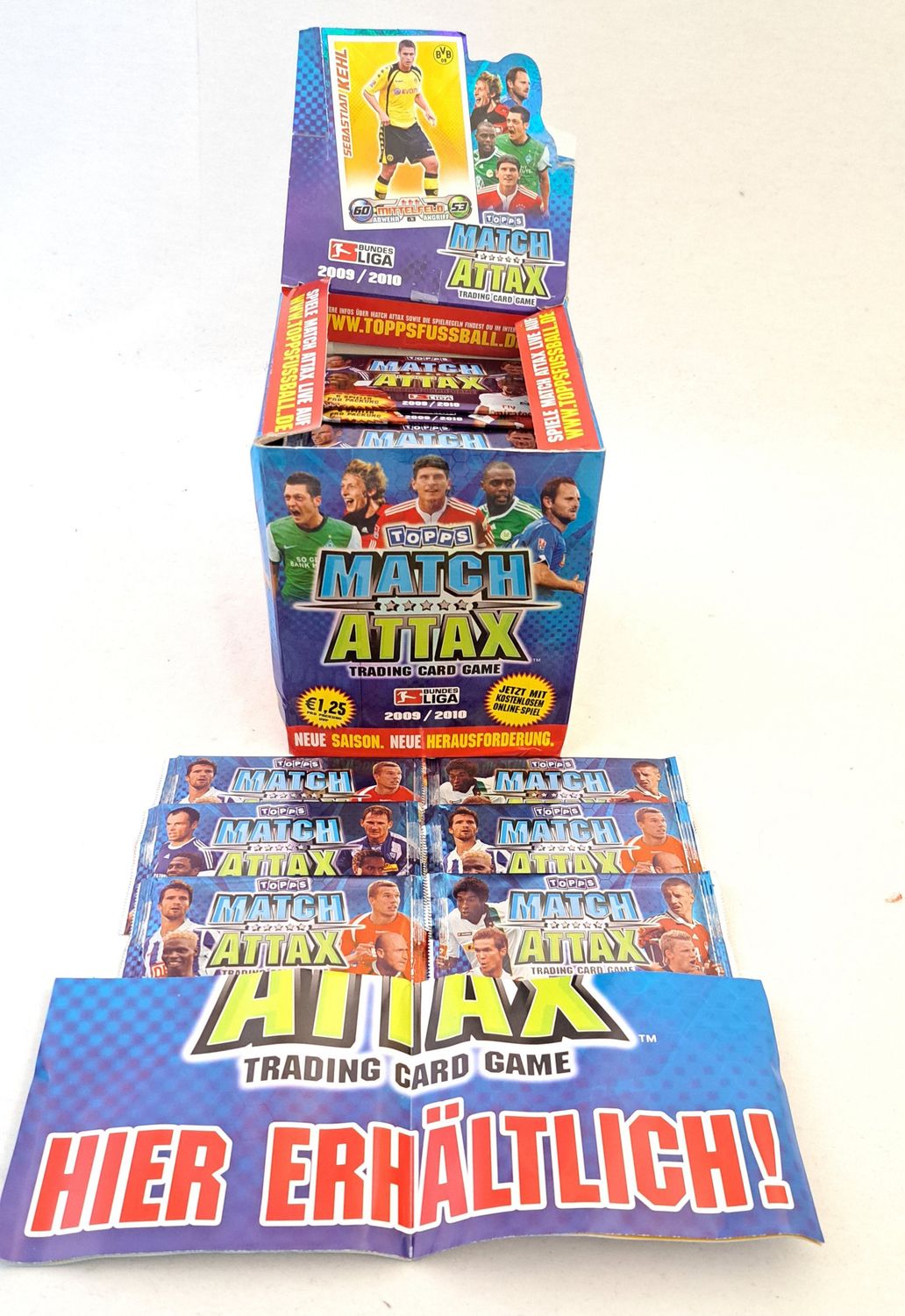 Topps Match Attax 2009/10 TCG Display 100x Booster Pack SEALED NEU & OVP !
