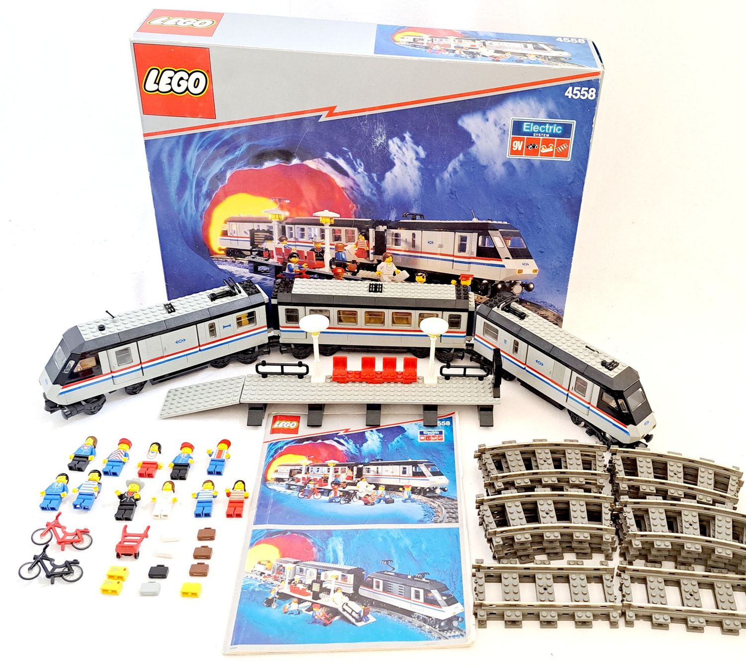 LEGO System 4558 Train Zug Metroliner Eisenbahn 9V inkl. Bauanleitung & OVP !