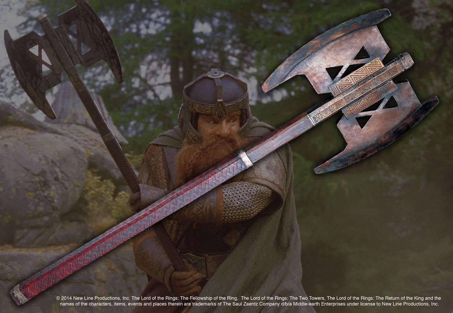 The Noble Collection Herr der Ringe Replik Lifesize 1/1 Gimlis Axt NEU & OVP #ds