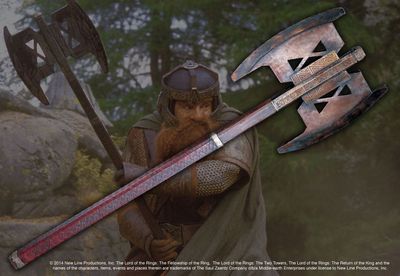 The Noble Collection Herr der Ringe Replik Lifesize 1/1 Gimlis Axt NEU & OVP #ds