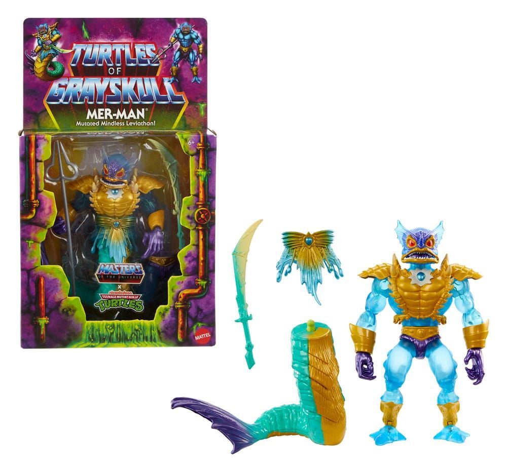 MOTU X TMNT Turtles of Grayskull Deluxe Mer-Man Actionfigur 14 cm MISB