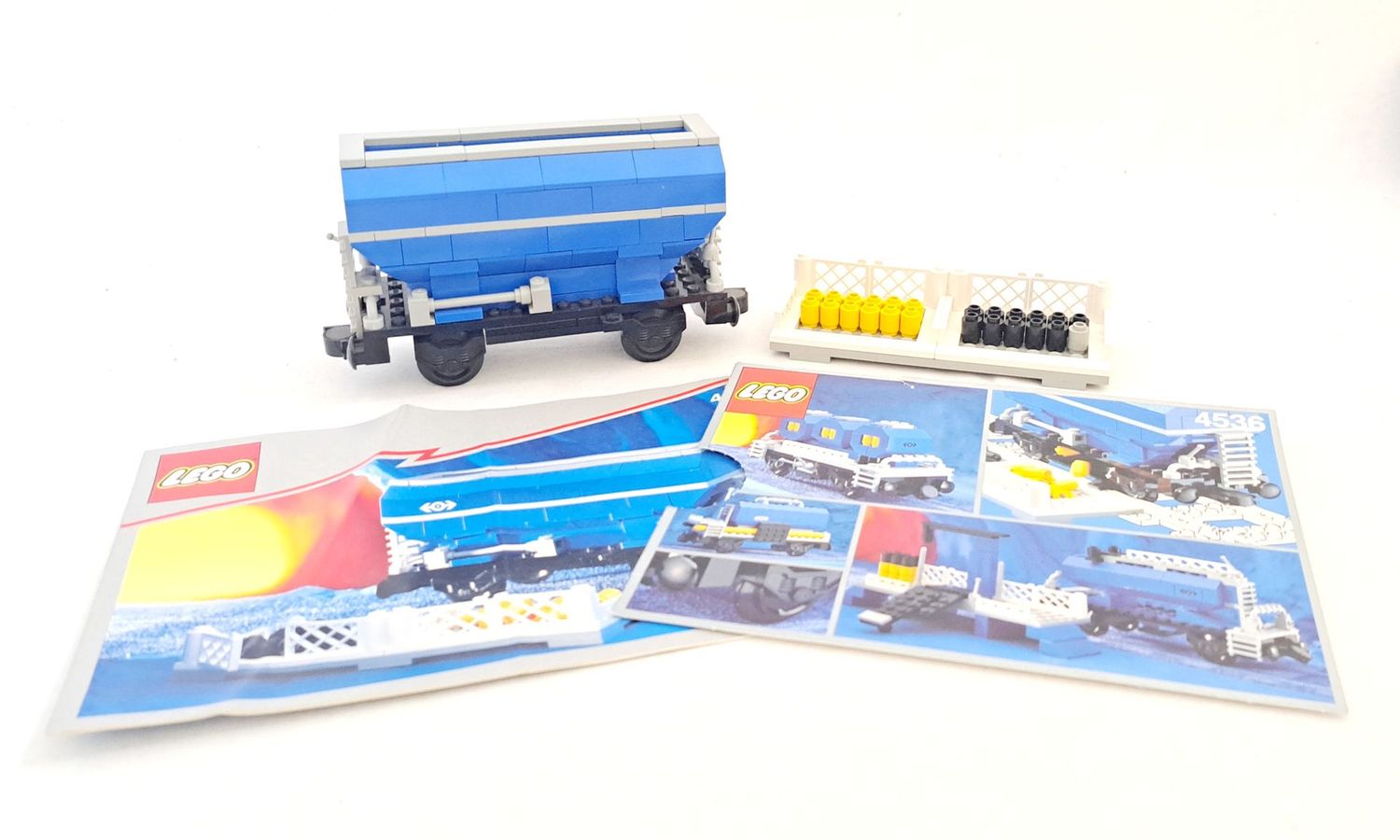 LEGO 4536 Trains: Blue Hopper Car Schüttwaggon Anhänger inkl. orig. BA 9V Zug !