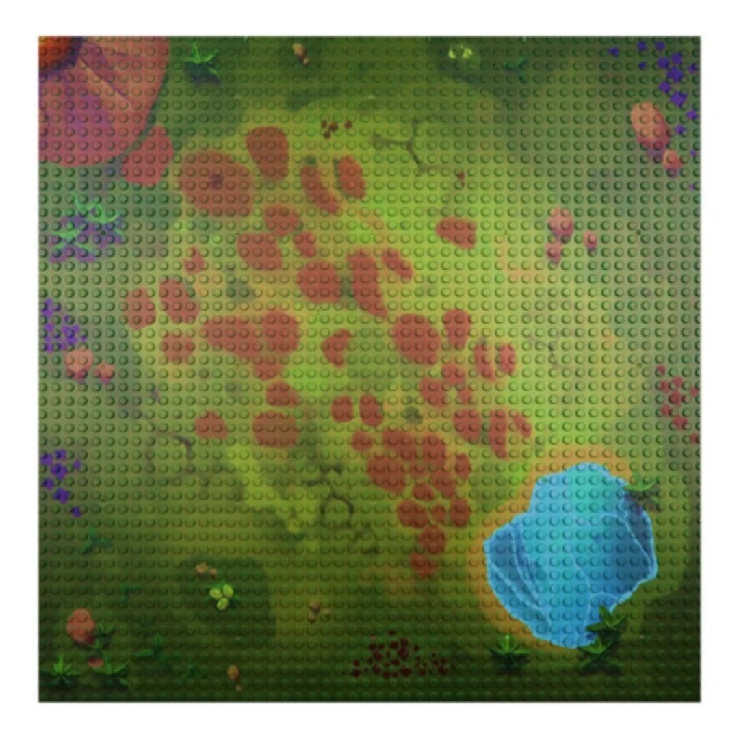 OPEN BRICKS® Bauplatte 50x50 Noppen (40x40cm) Dinosaur Landscape Baseplate