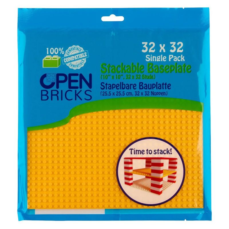 OPEN BRICKS® Bauplatte 32x32 Noppen (25,5 x25,5 cm) gelb