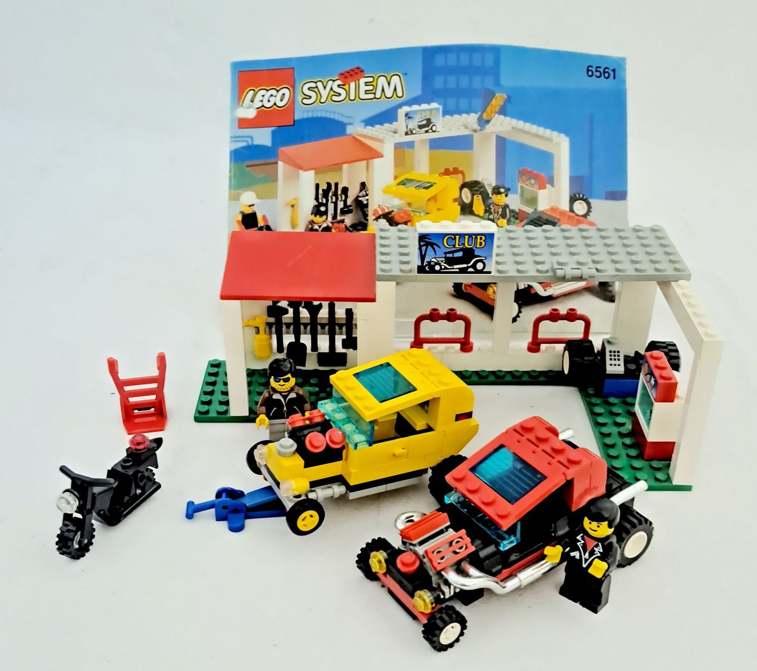 LEGO System 6561 Town: Hot Rod Club Werkstatt Minifiguren inkl. Bauanleitung !