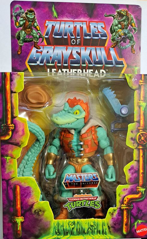 MOTU X TMNT Turtles of Grayskull Leatherhead Actionfigur 14 cm MOC NEU OVP !