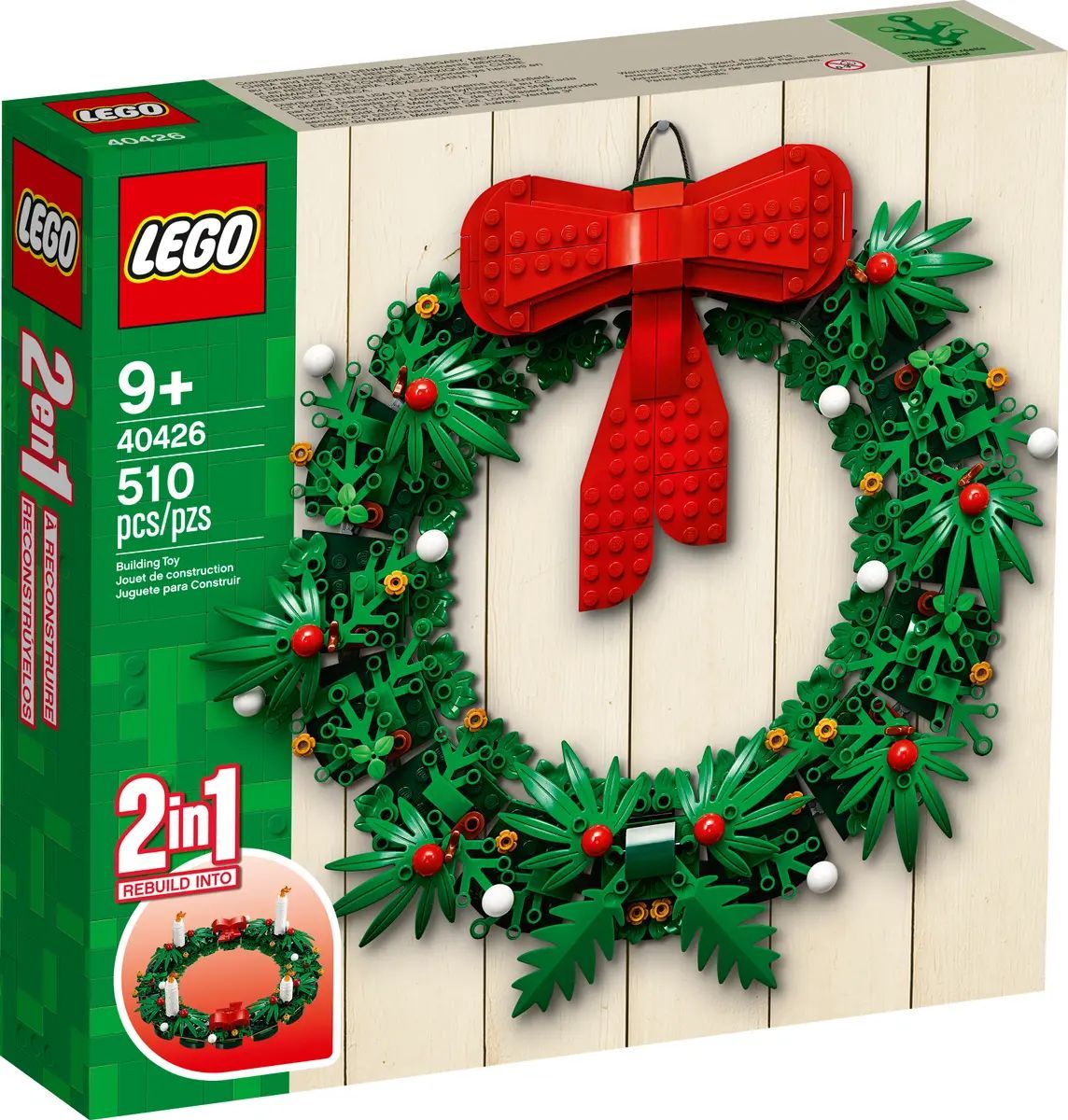 LEGO Seasonal 40426 Adventskranz Christmas Wreath 2-In-1 NEU & OVP !