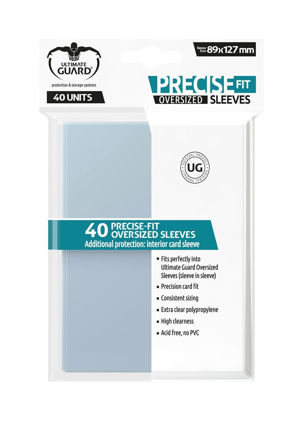 Ultimate Guard Precise-Fit Sleeves Oversized Transparent (40) Magic Commander