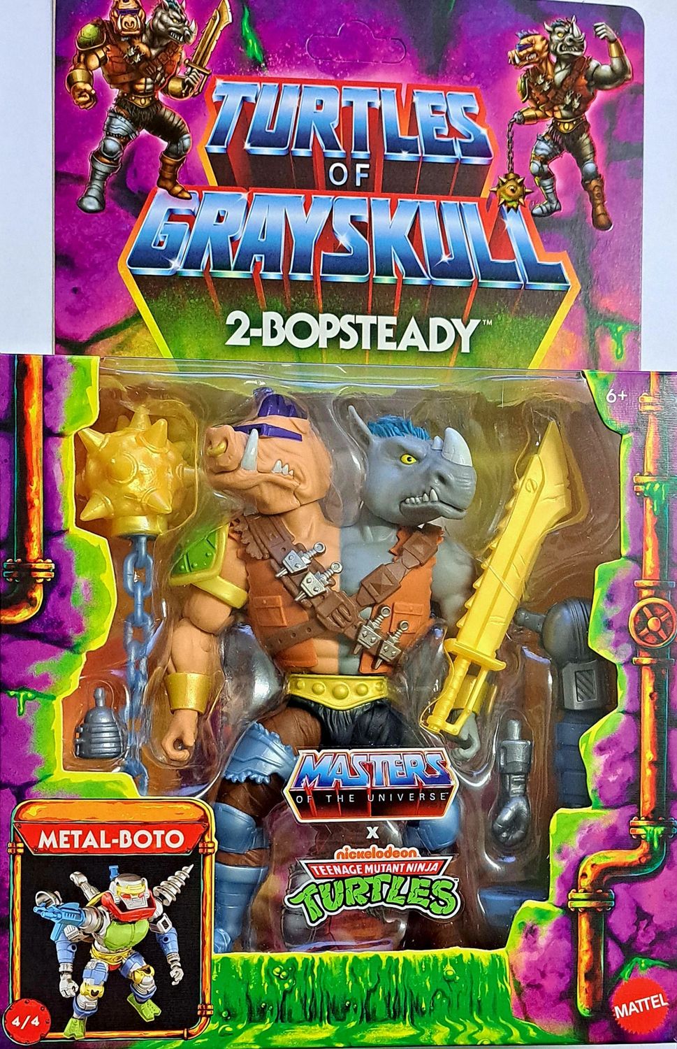 MOTU X TMNT Turtles of Grayskull 2Bopsteady Actionfigur 14 cm MOC