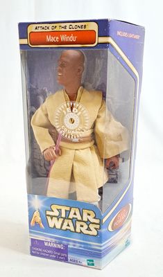 Hasbro Star Wars AOTC Actionfigur 12 Inch Mace Windu 2002 MISB NEU