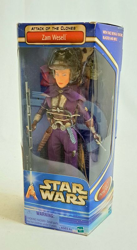Hasbro Star Wars AOTC Actionfigur 12 Inch Zam Wessell 2002 MISB NEU