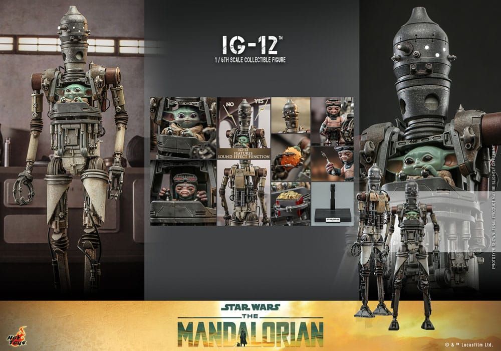 Hot Toys Star Wars: The Mandalorian Actionfigur 1/6 IG-12 36 cm NEU & OVP #ds