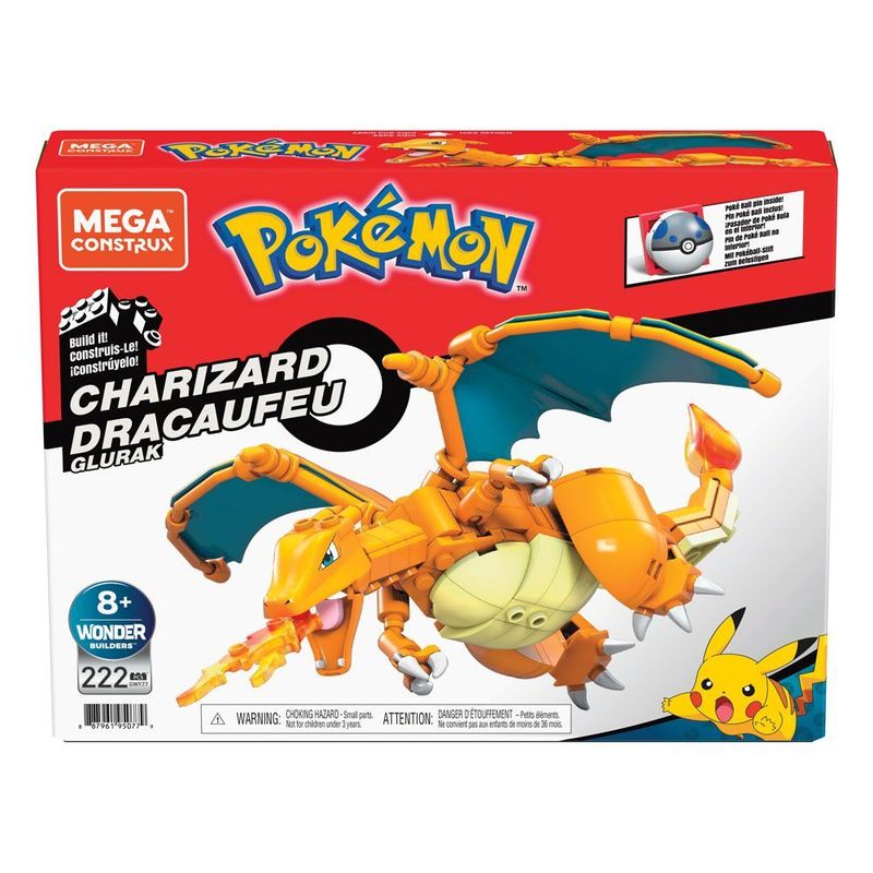 Pokémon Mega Construx Wonder Builders Bauset Glurak 222 Teile 10 cm