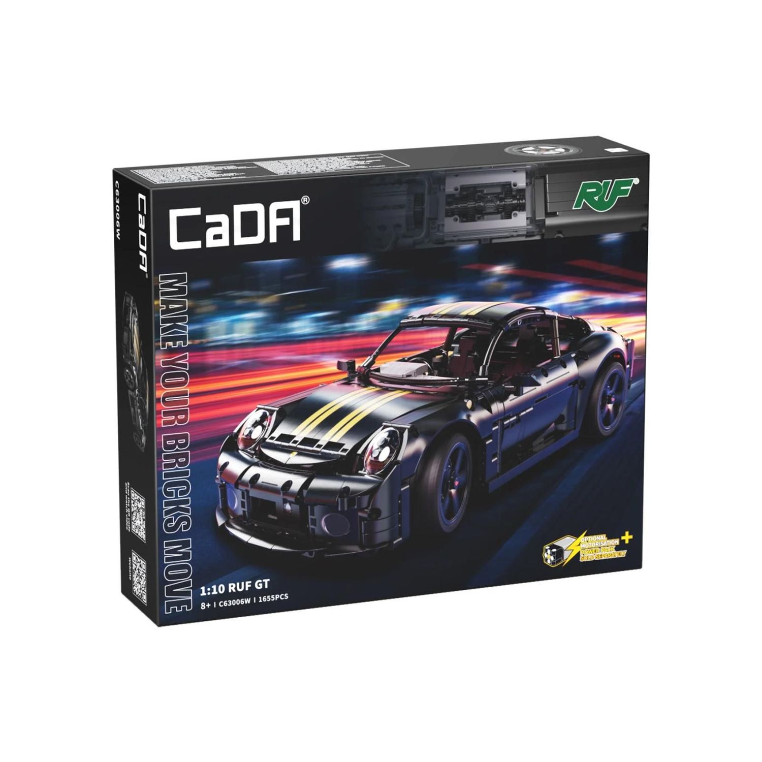 CaDA C63006W Porsche RUF GT 1:10 (1655 Teile) Auto Sportwagen Klemmbausteine