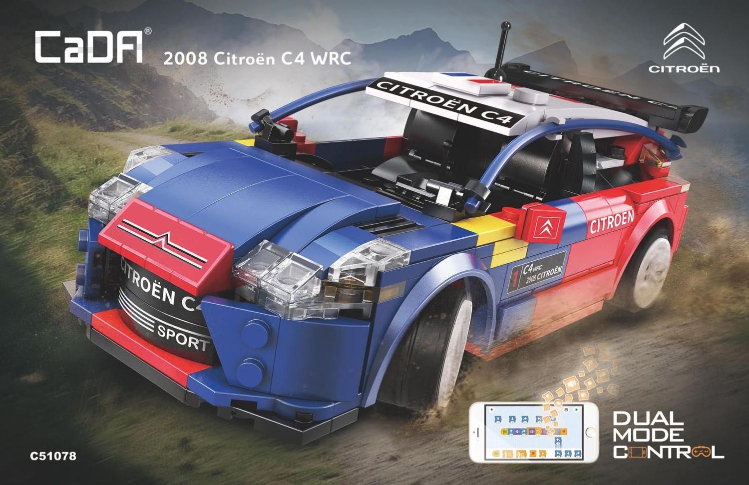 CaDA Citroën C4 WRC Rally Auto 2008 (329 Teile) Dual Mode Controll