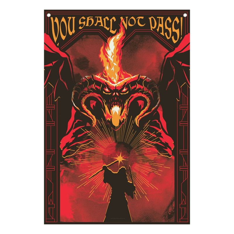 Herr der Ringe Wandbehang You shall not pass! 125 x 85 cm Banner Balrog Gandalf