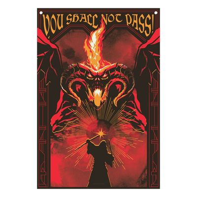Herr der Ringe Wandbehang You shall not pass! 125 x 85 cm Banner Balrog Gandalf
