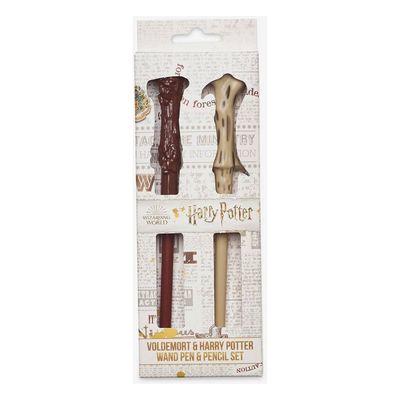 Harry Potter Kugelschreiber & Bleistift Voldemort & Harry Potter Zauberstab Set