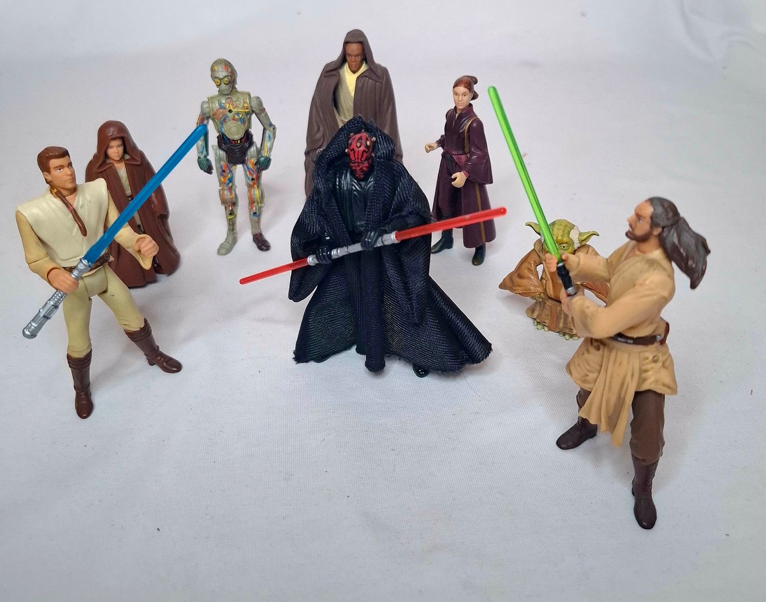 Hasbro Star Wars Episode 1 Sammlung 8 Actionfiguren Darth Maul Yoda Qui-Gon 1999