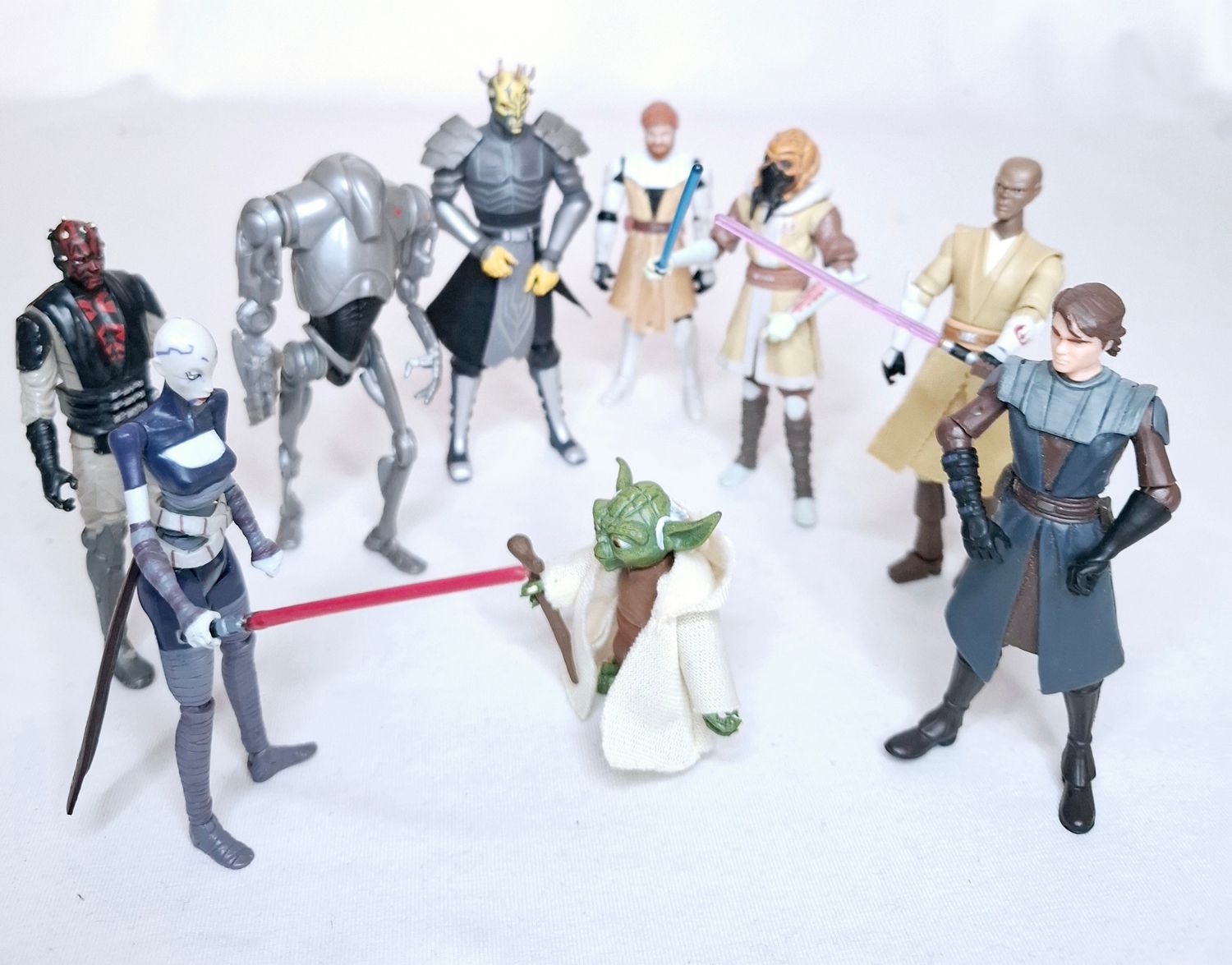 Hasbro Star Wars The Clone Wars Sammlung Yoda Maul Ventress 9 Actionfiguren !