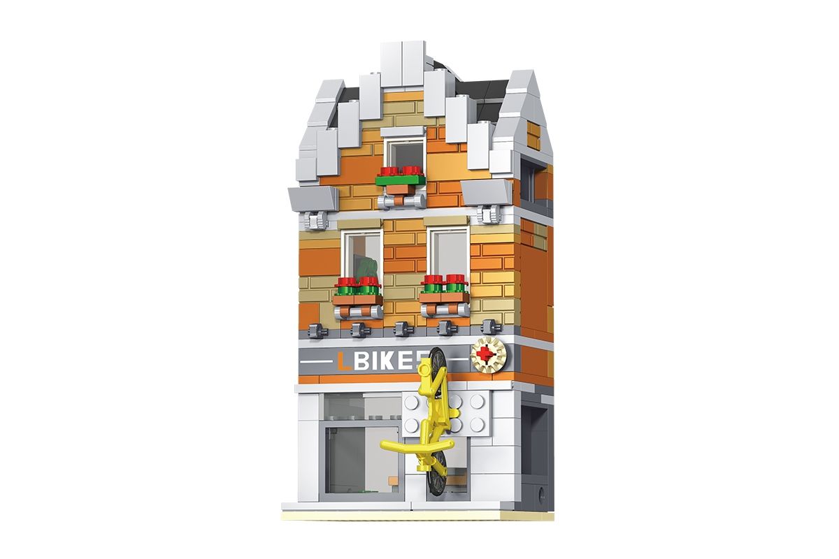 Klemmbausteine Modular Building Street View Fahrradladen Haus 258 Steine