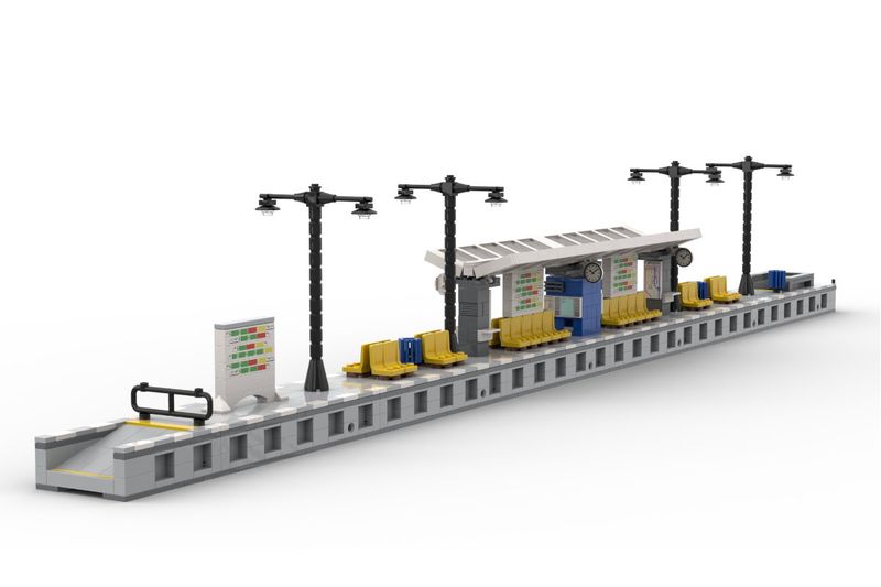 Moderner Modularer Bahnsteig City Eisenbahn Zug Schienen 1.074 Klemmbausteine ! Moderner Modularer Bahnsteig City Eisenbahn Zug Schienen 1.074 Klemmbausteine !