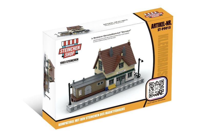 Modularer Kleinstadt Bahnhof Steindorf Eisenbahn Zug City 1.963 Klemmbausteine ! Modularer Kleinstadt Bahnhof Steindorf Eisenbahn Zug City 1.963 Klemmbausteine !
