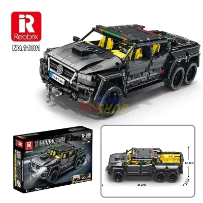 Reobrix 11001 Geländewagen 6x6 Off-Roader Fernbedienung 2.162 Steine