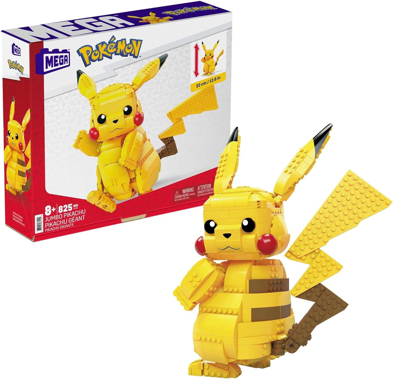 Mattel Mega Construx Pokemon Jumbo Pikachu 825 Teile FVK81